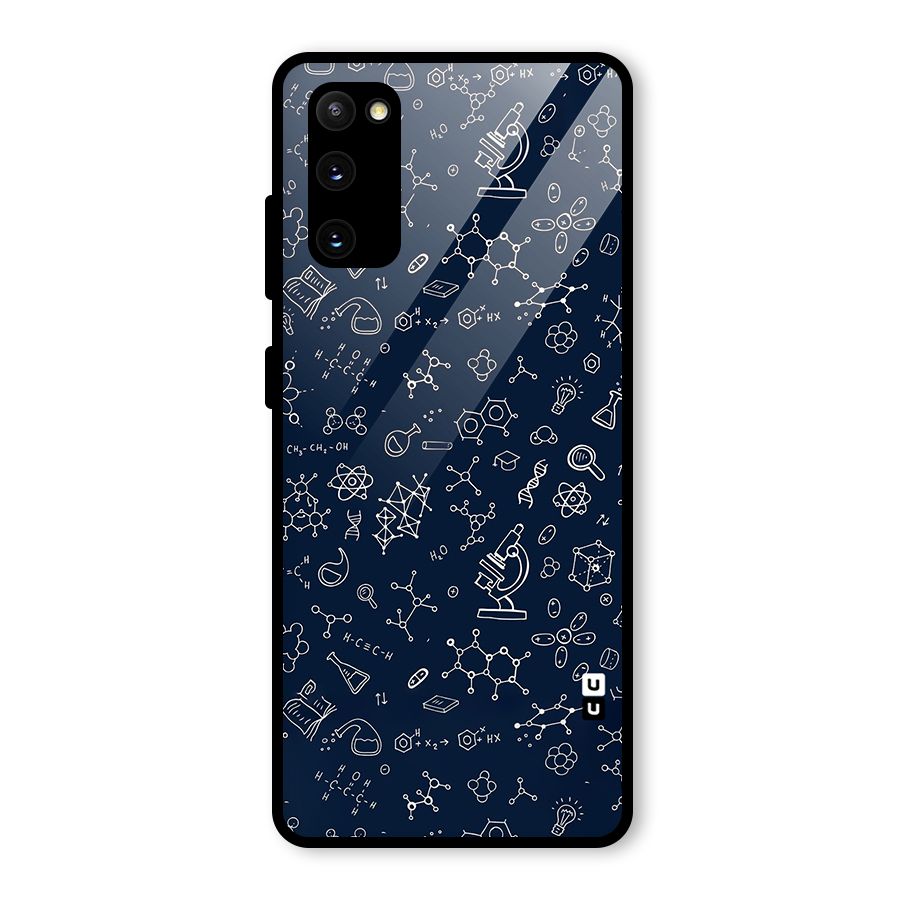 Chemistry Doodle Art Glass Back Case for Galaxy S20 FE