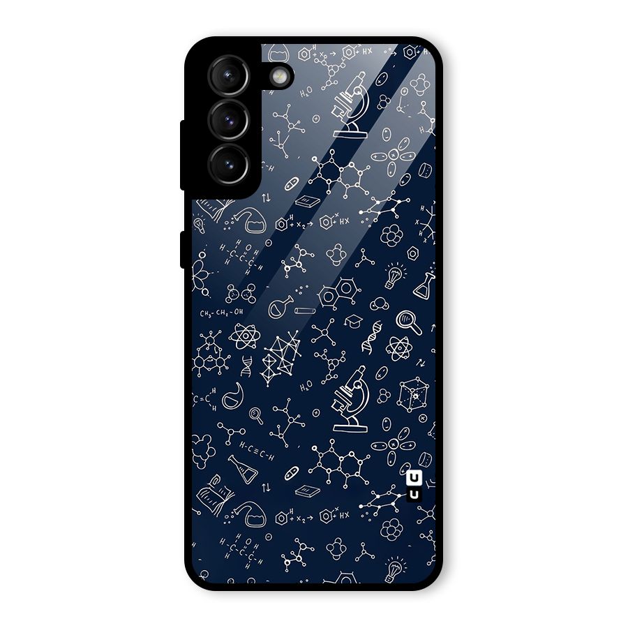 Chemistry Doodle Art Glass Back Case for Galaxy S21 Plus