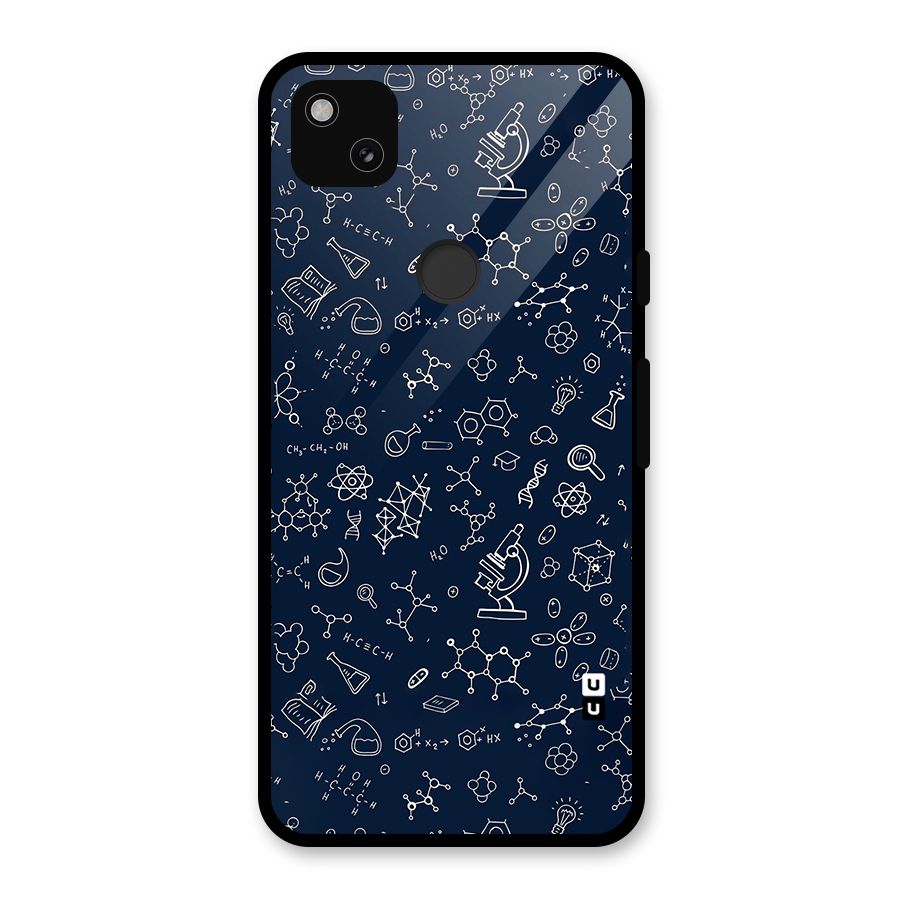 Chemistry Doodle Art Glass Back Case for Google Pixel 4a