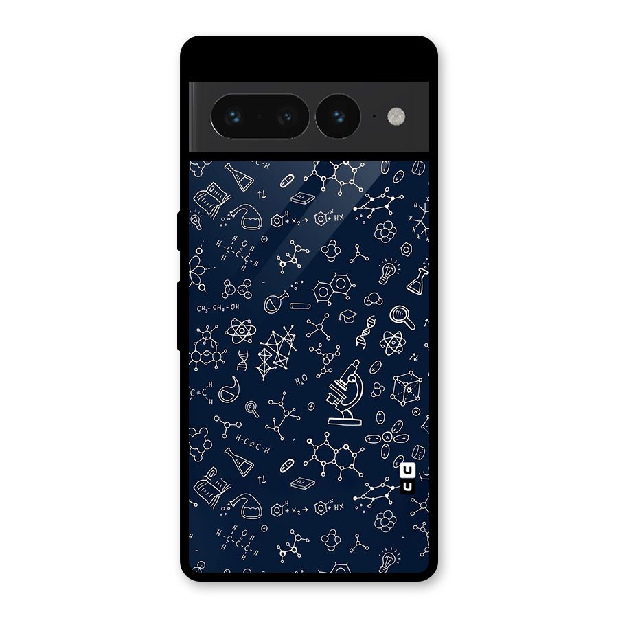 Chemistry Doodle Art Glass Back Case for Google Pixel 7 Pro