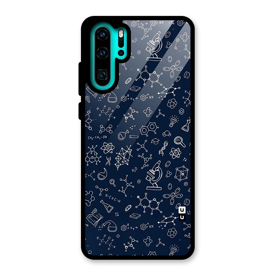 Chemistry Doodle Art Glass Back Case for Huawei P30 Pro