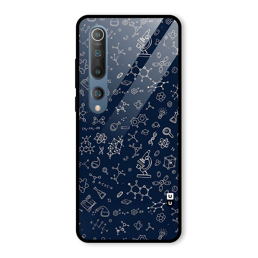 Chemistry Doodle Art Glass Back Case for Mi 10