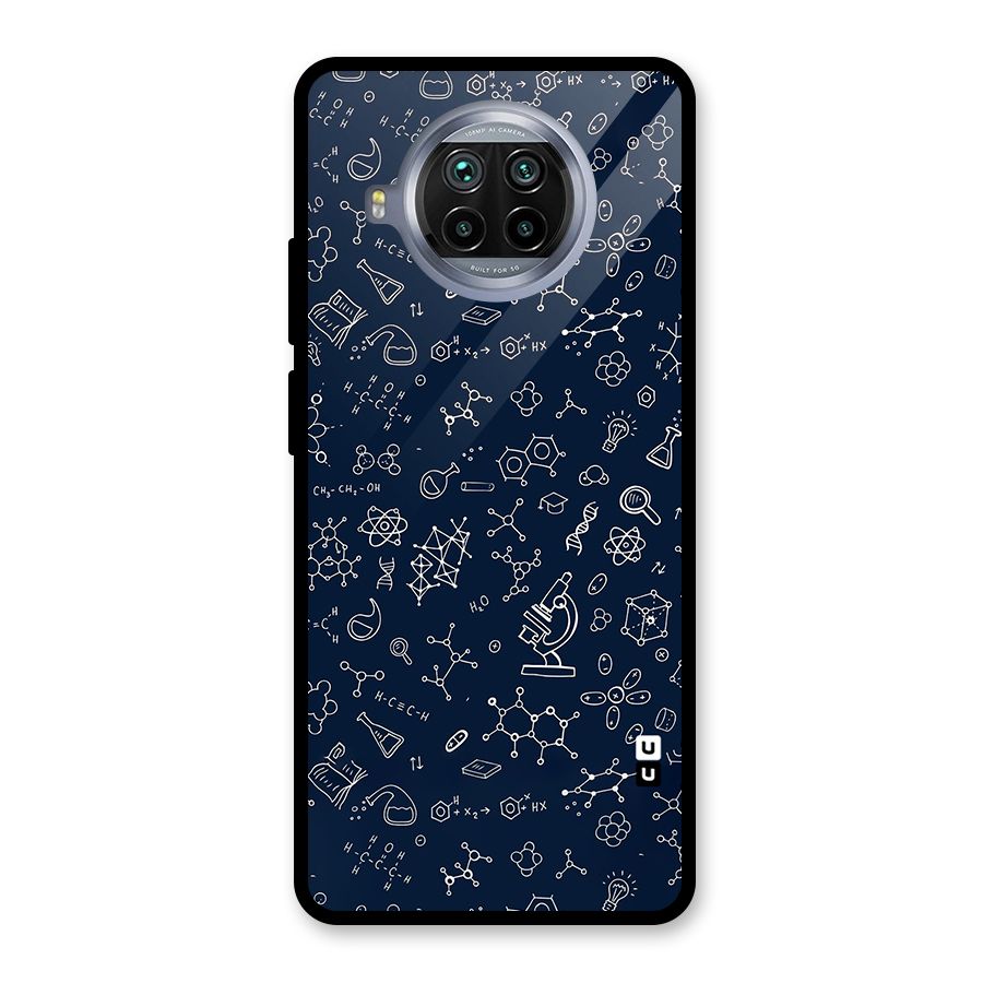 Chemistry Doodle Art Glass Back Case for Mi 10i