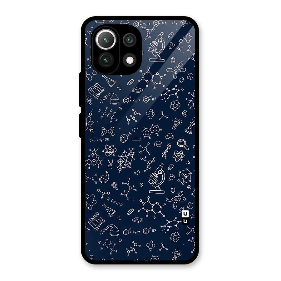 Chemistry Doodle Art Glass Back Case for Mi 11 Lite