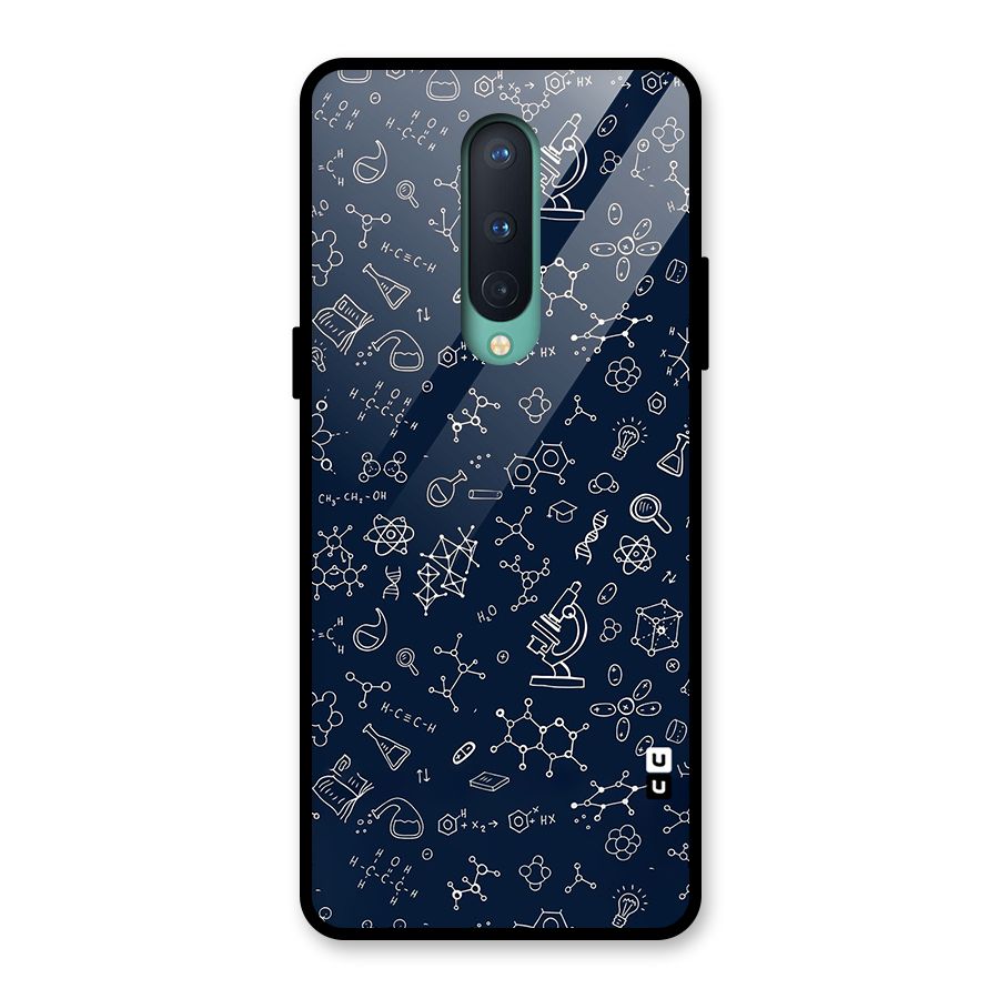 Chemistry Doodle Art Glass Back Case for OnePlus 8