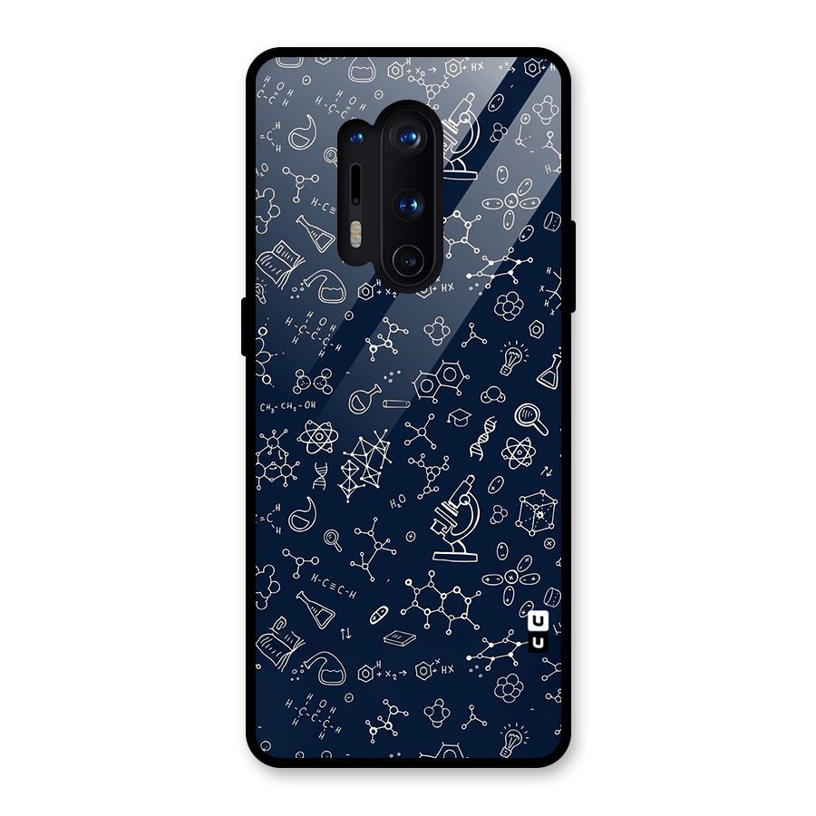 Chemistry Doodle Art Glass Back Case for OnePlus 8 Pro