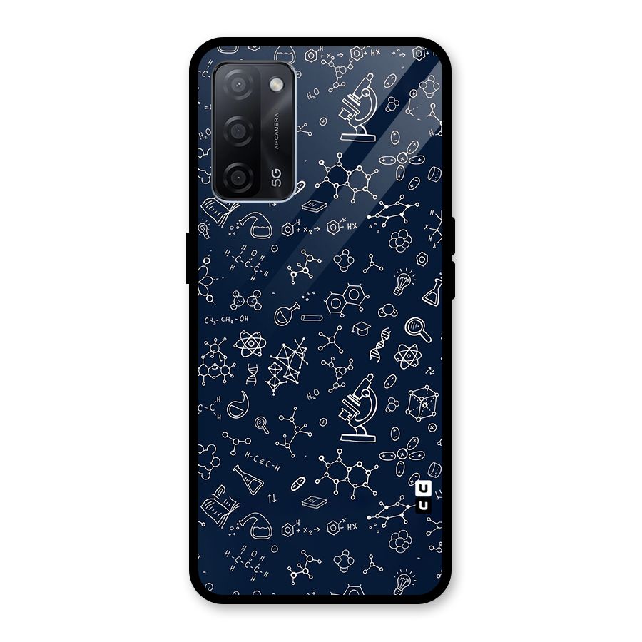 Chemistry Doodle Art Glass Back Case for Oppo A53s 5G