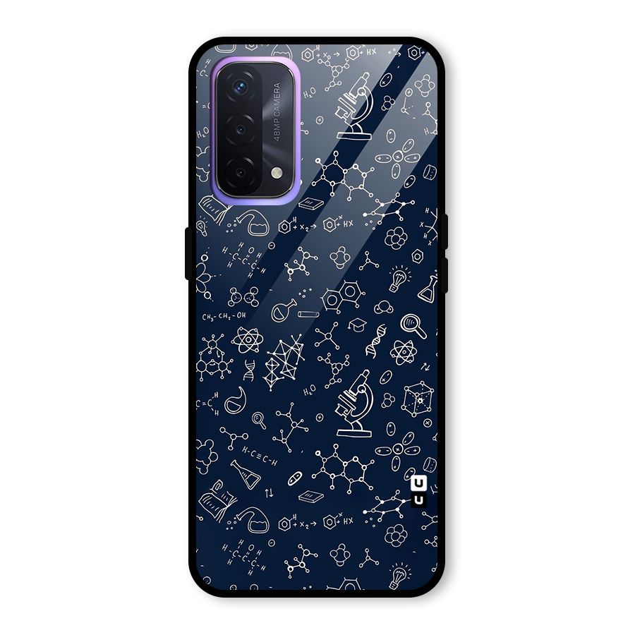 Chemistry Doodle Art Glass Back Case for Oppo A74 5G