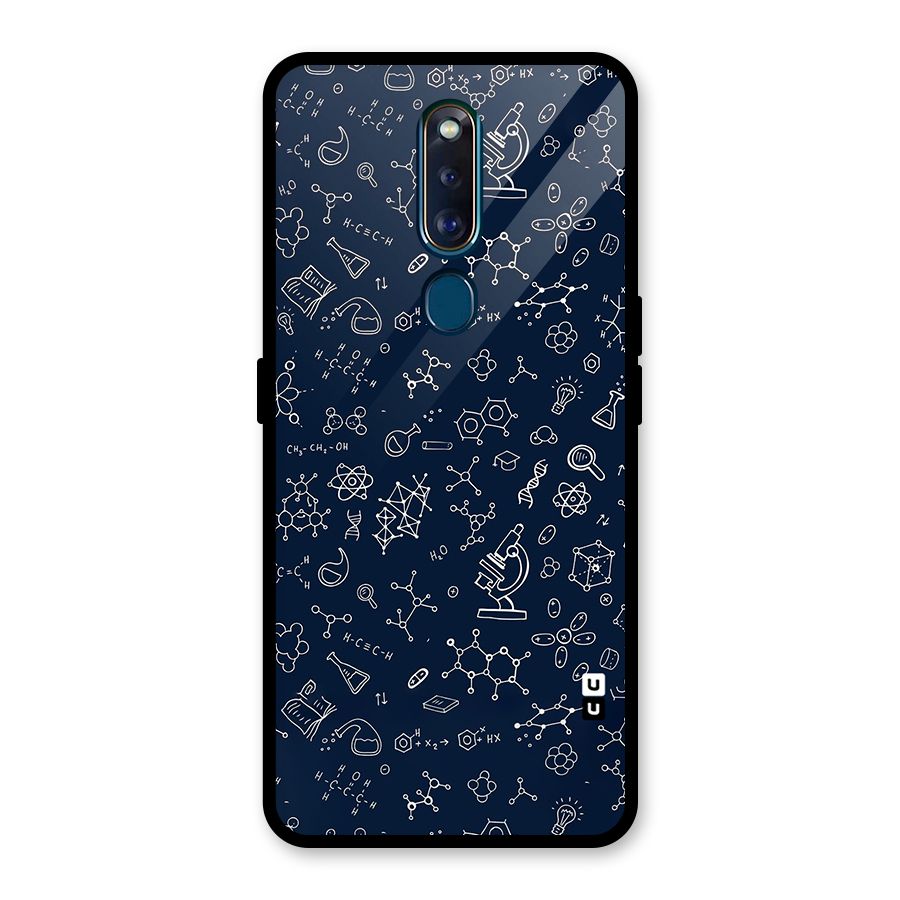 Chemistry Doodle Art Glass Back Case for Oppo F11 Pro