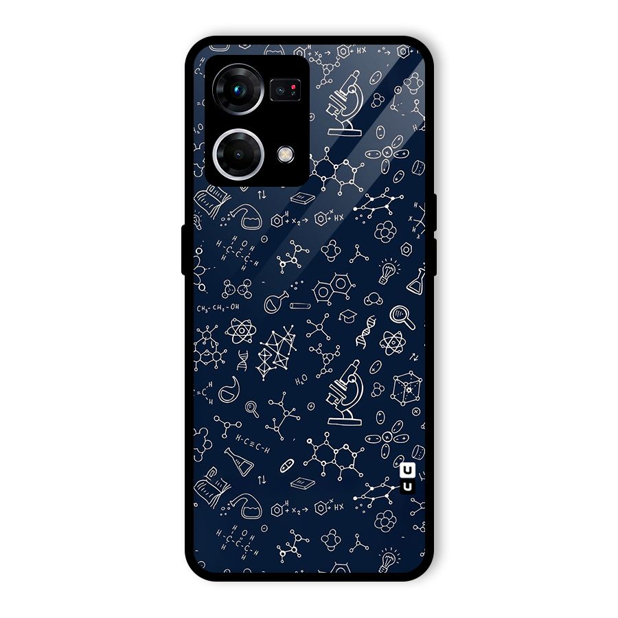 Chemistry Doodle Art Glass Back Case for Oppo F21 Pro 4G