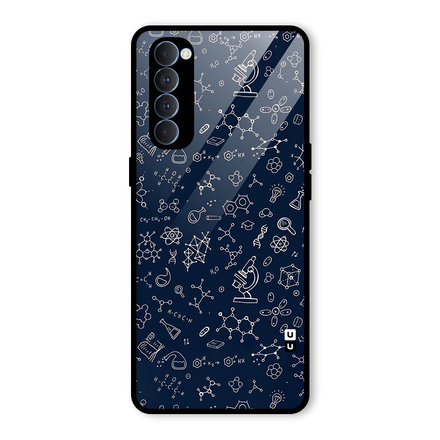 Chemistry Doodle Art Glass Back Case for Oppo Reno4 Pro