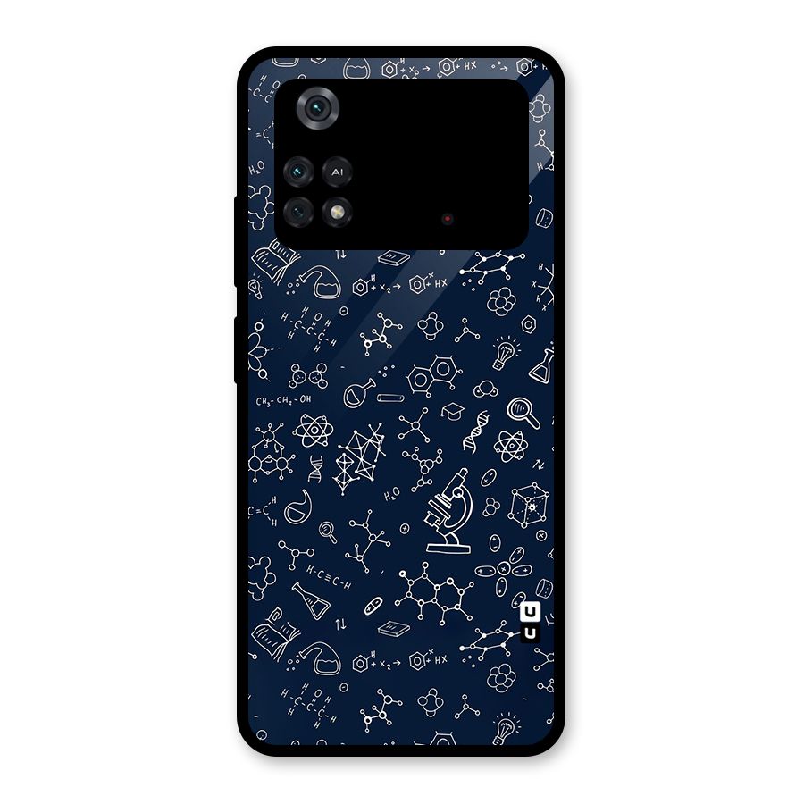 Chemistry Doodle Art Glass Back Case for Poco M4 Pro 4G