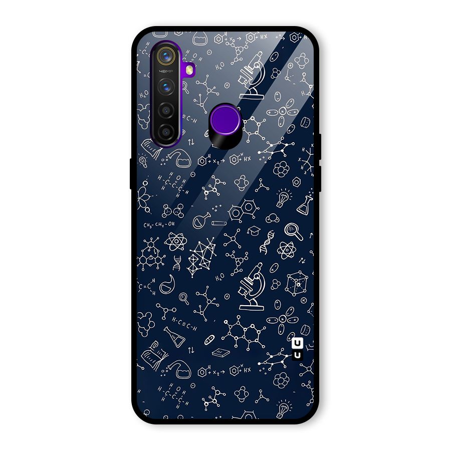 Chemistry Doodle Art Glass Back Case for Realme 5 Pro
