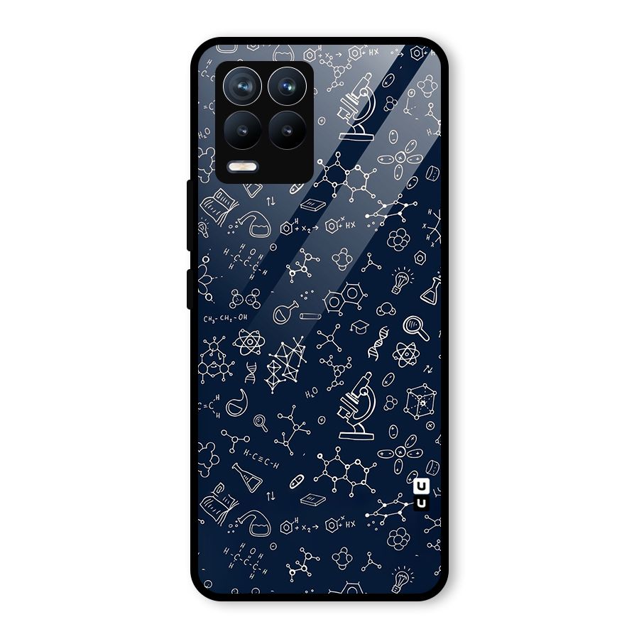 Chemistry Doodle Art Glass Back Case for Realme 8