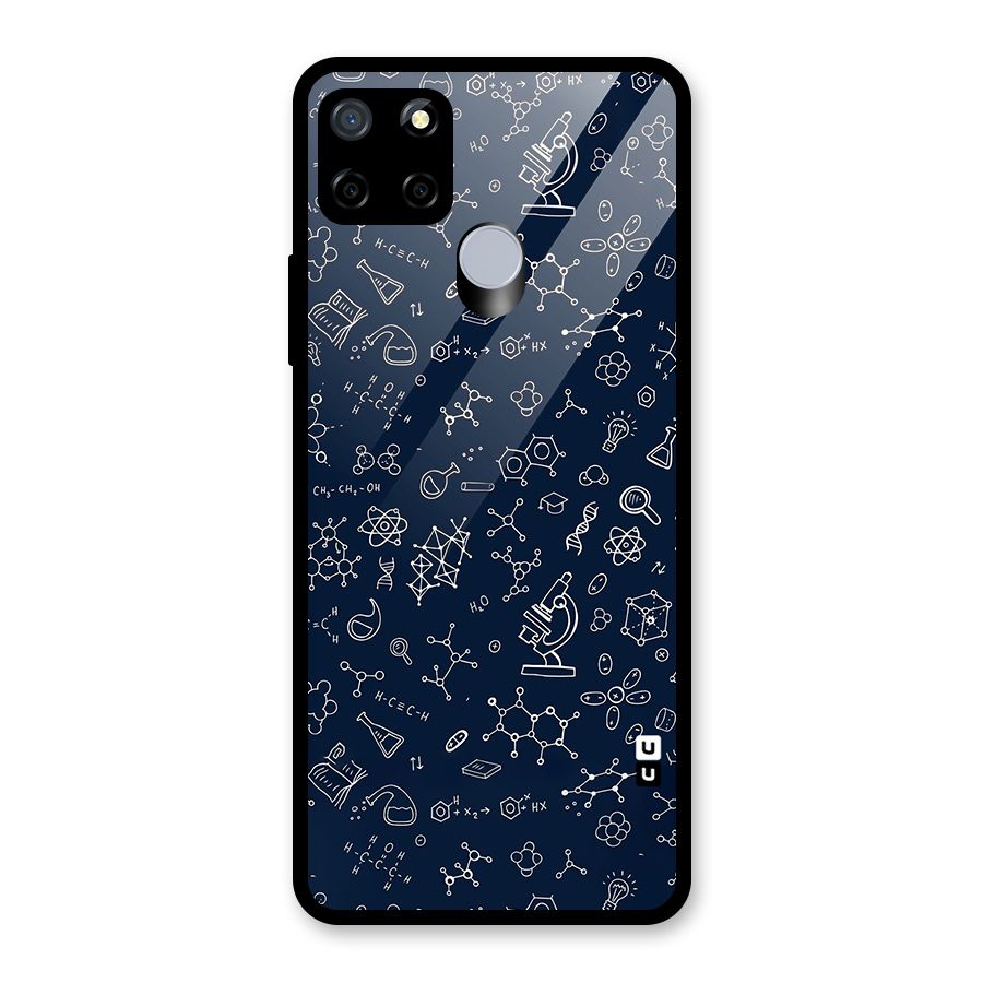 Chemistry Doodle Art Glass Back Case for Realme C12