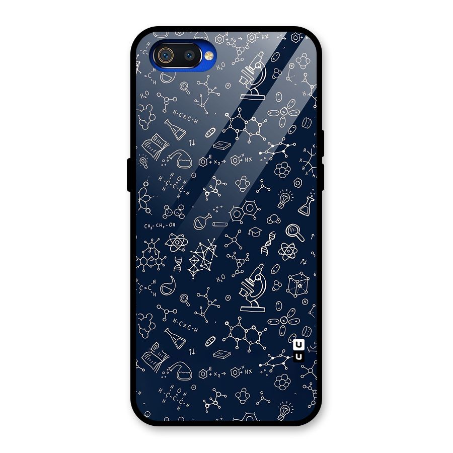 Chemistry Doodle Art Glass Back Case for Realme C2