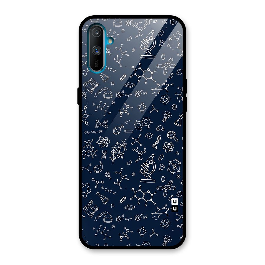 Chemistry Doodle Art Glass Back Case for Realme C3