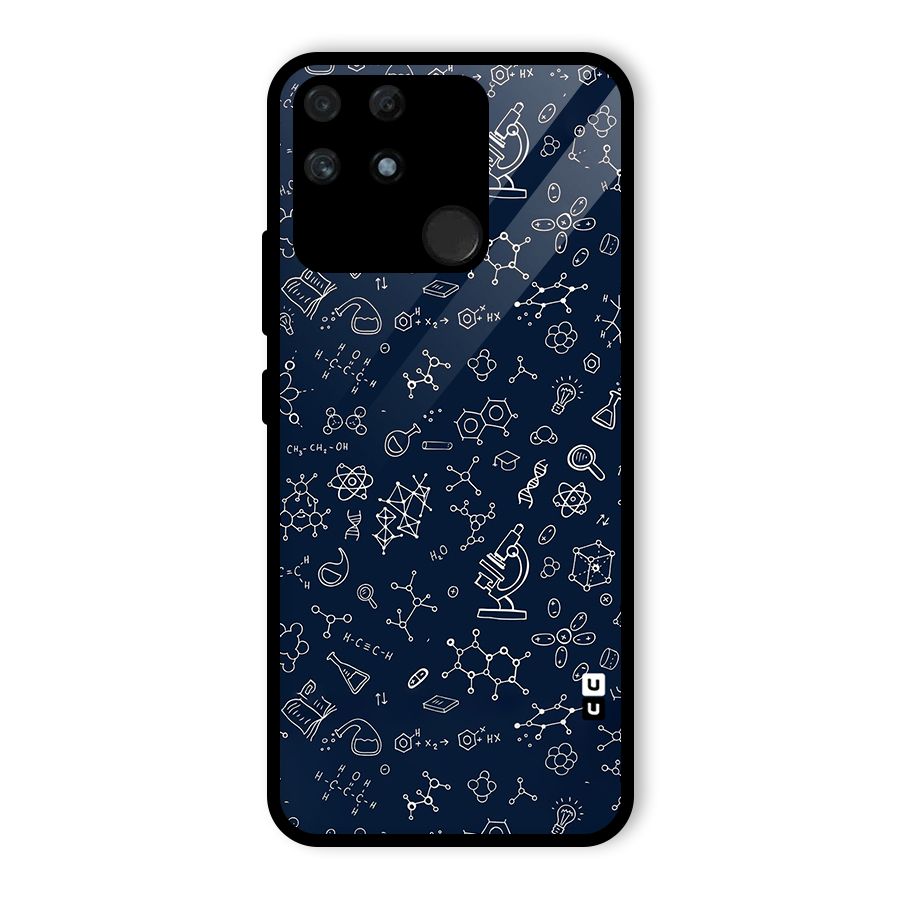 Chemistry Doodle Art Glass Back Case for Realme Narzo 50A