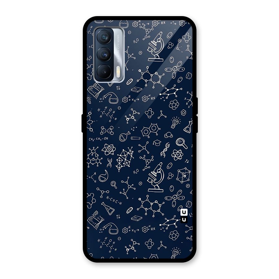 Chemistry Doodle Art Glass Back Case for Realme X7