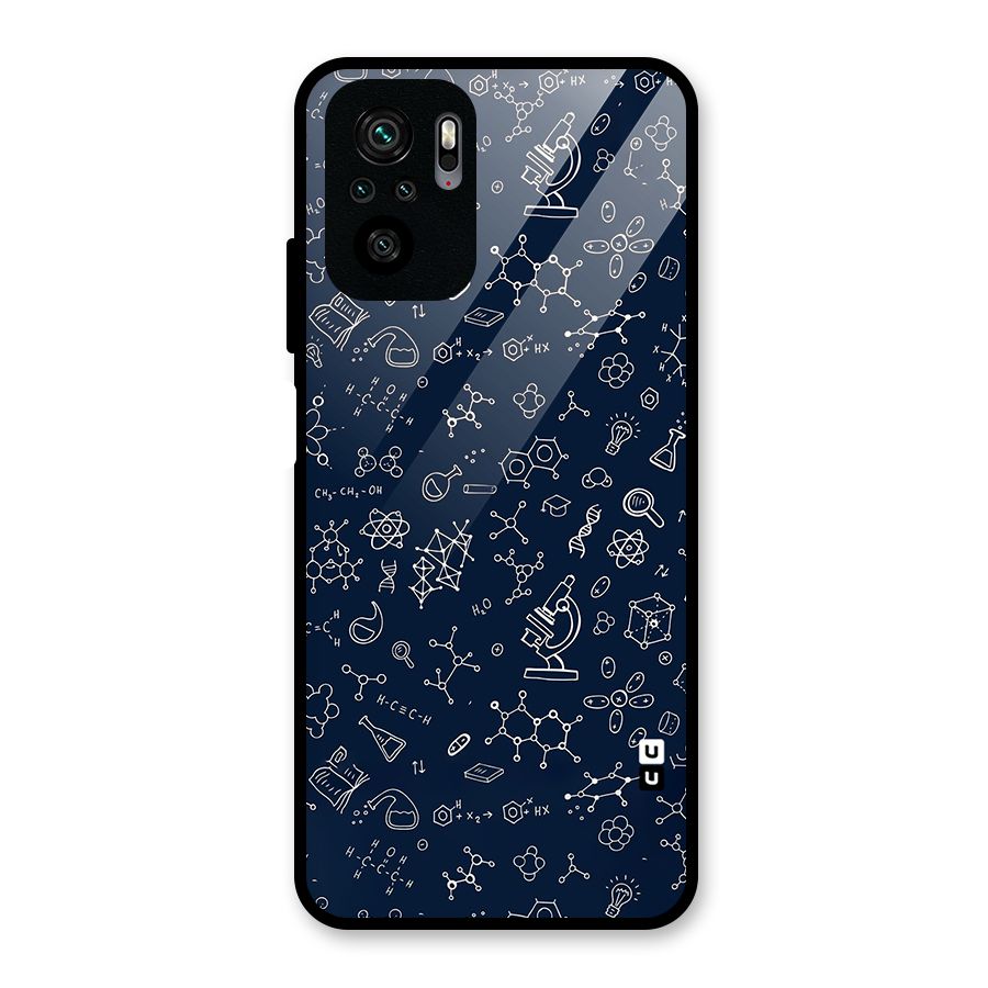 Chemistry Doodle Art Glass Back Case for Redmi Note 10S