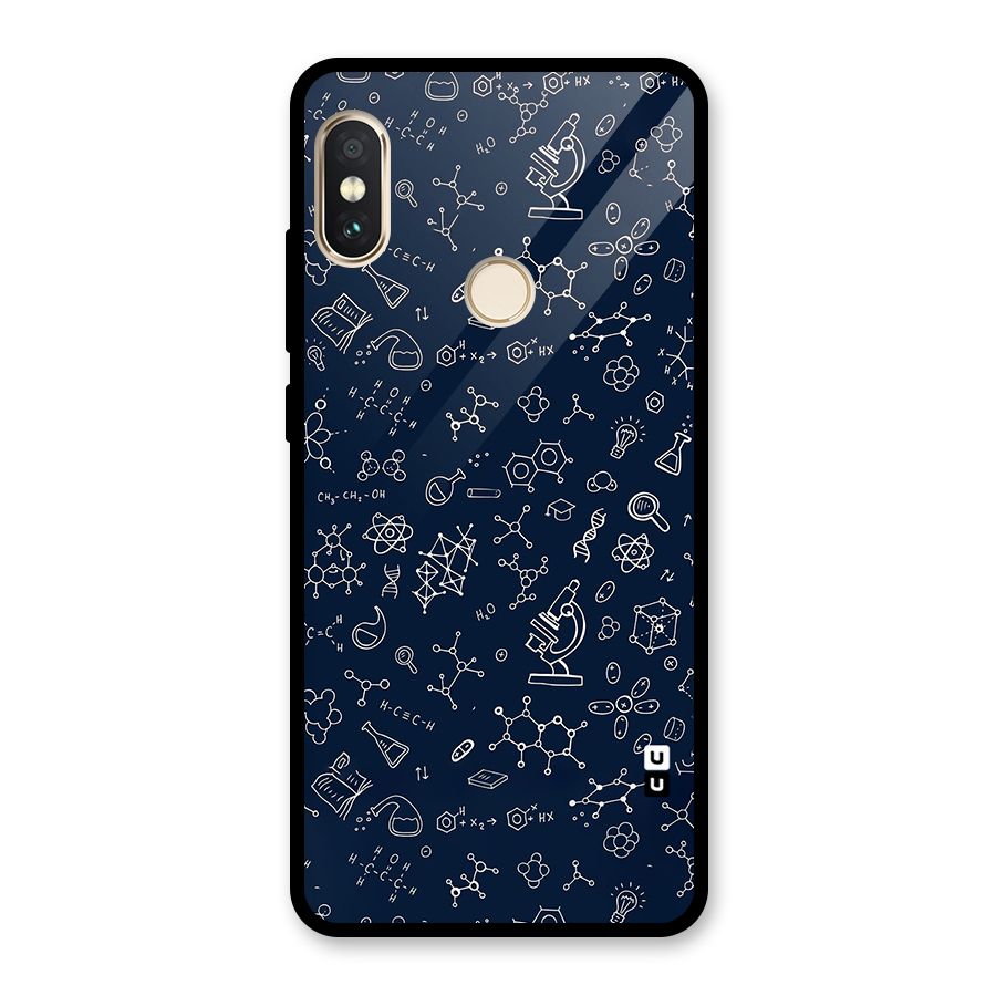 Chemistry Doodle Art Glass Back Case for Redmi Note 5 Pro