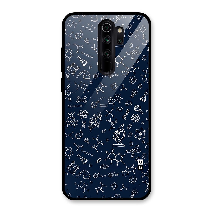 Chemistry Doodle Art Glass Back Case for Redmi Note 8 Pro