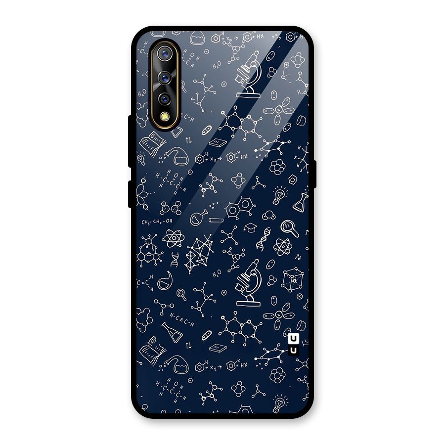 Chemistry Doodle Art Glass Back Case for Vivo S1