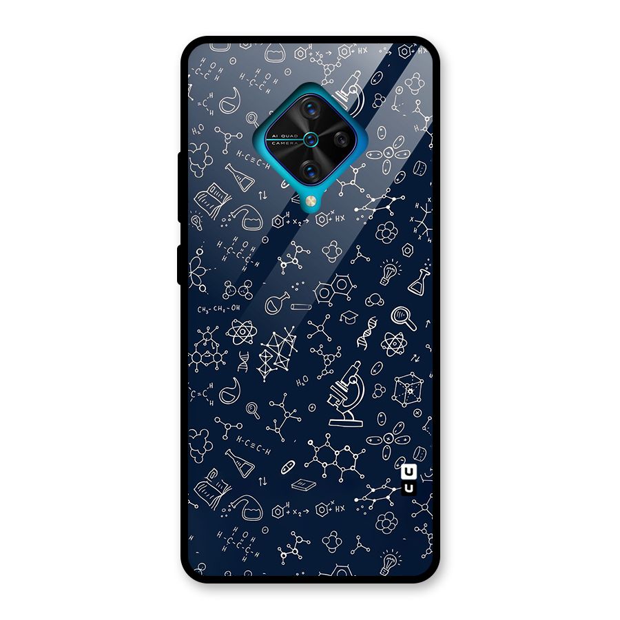 Chemistry Doodle Art Glass Back Case for Vivo S1 Pro
