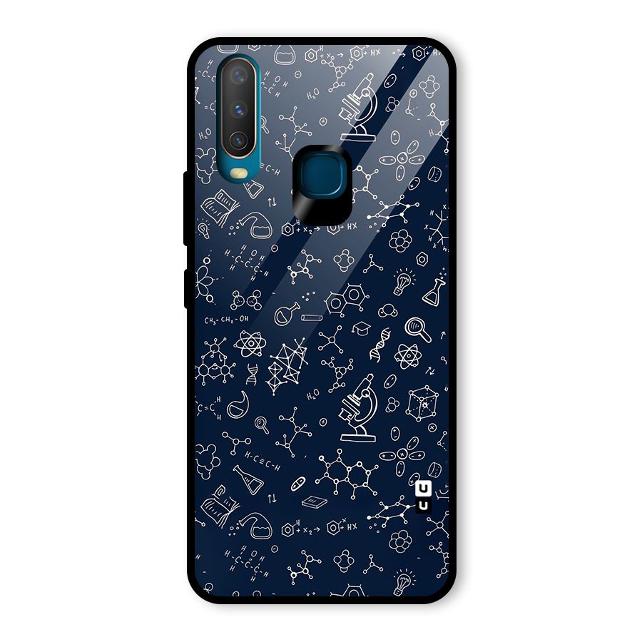 Chemistry Doodle Art Glass Back Case for Vivo U10