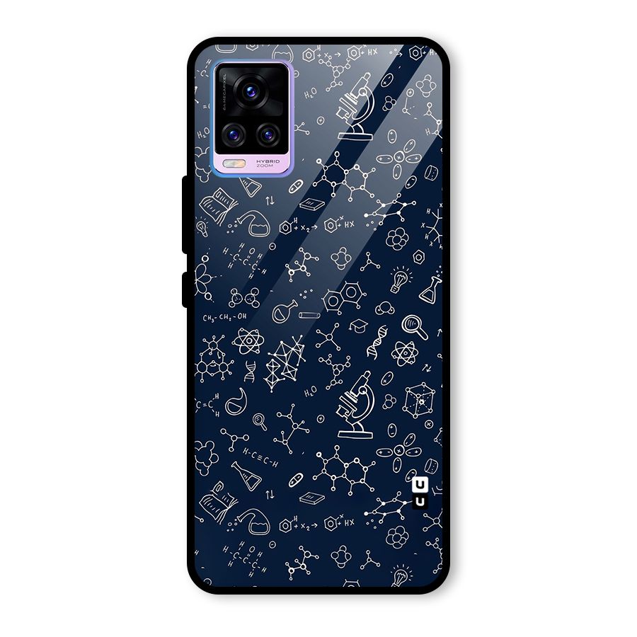Chemistry Doodle Art Glass Back Case for Vivo V20 Pro