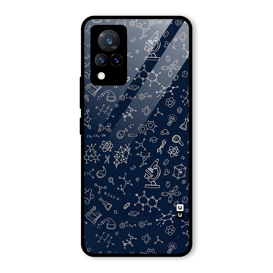 Chemistry Doodle Art Glass Back Case for Vivo V21 5G