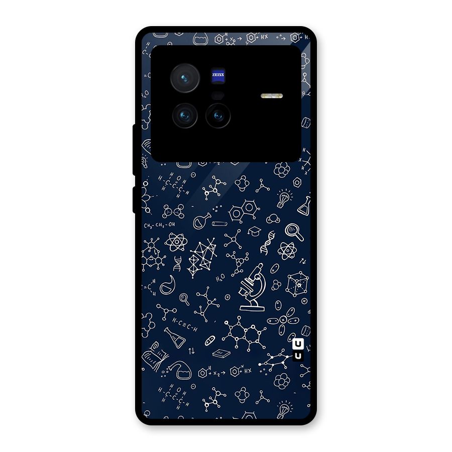 Chemistry Doodle Art Glass Back Case for Vivo X80