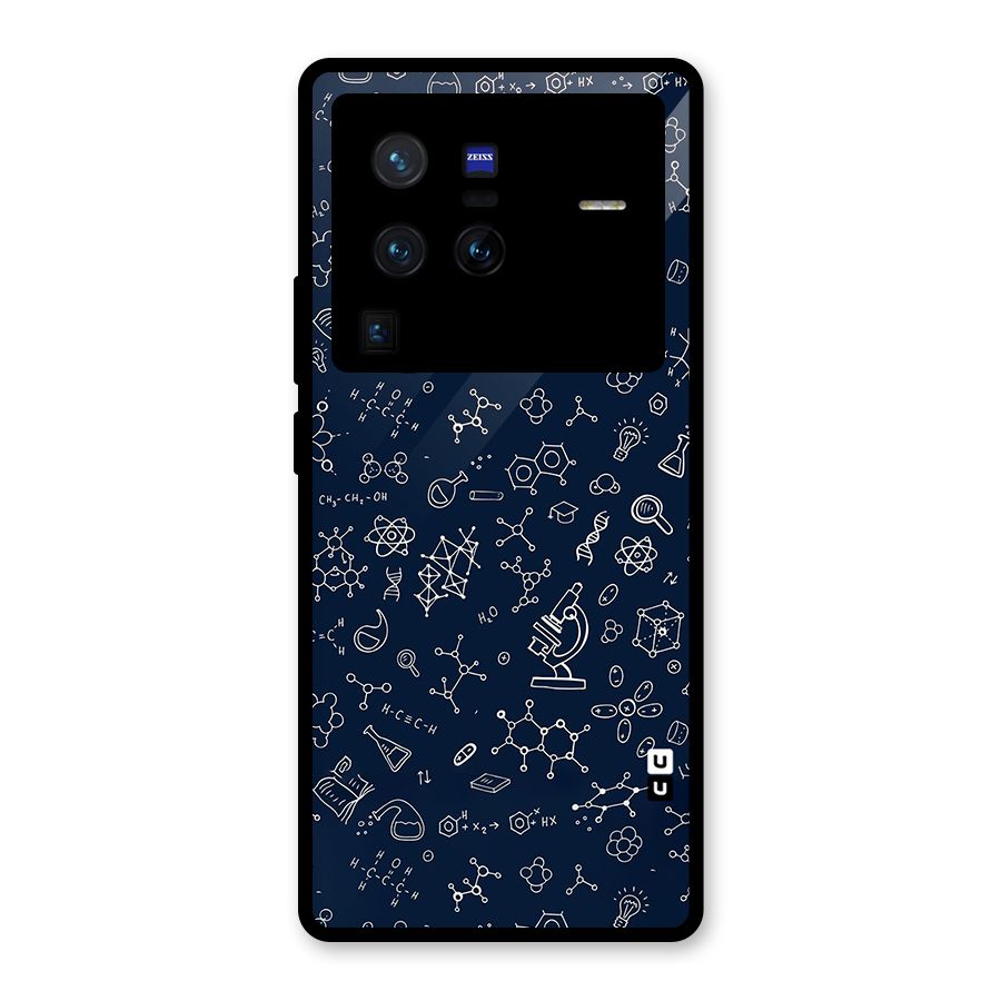 Chemistry Doodle Art Glass Back Case for Vivo X80 Pro