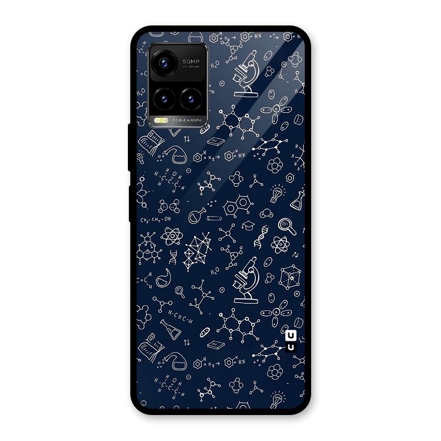 Chemistry Doodle Art Glass Back Case for Vivo Y21T