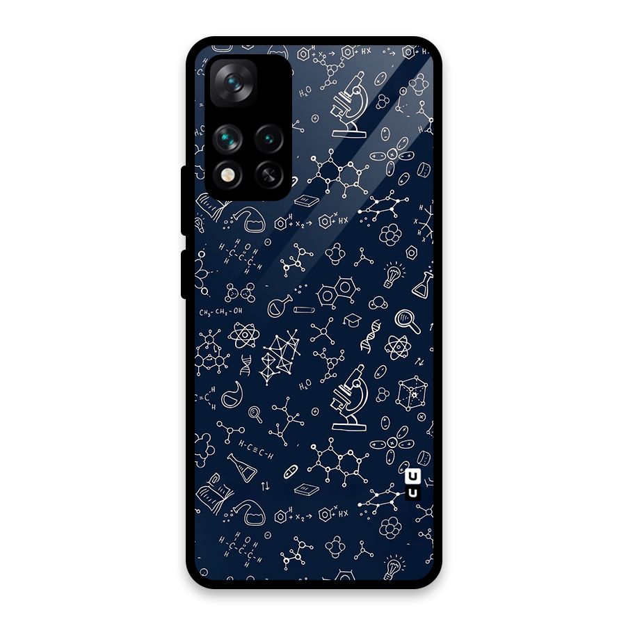 Chemistry Doodle Art Glass Back Case for Xiaomi 11i HyperCharge 5G