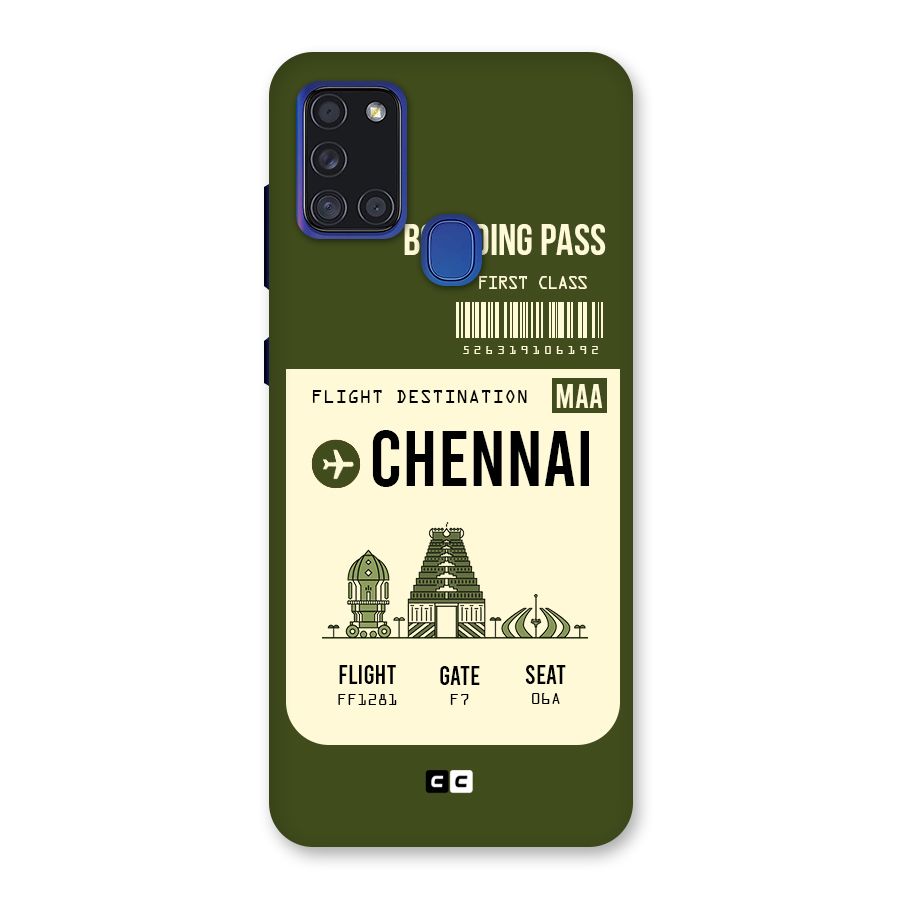 Chennai Boarding Pass Back Case for Galaxy A21s