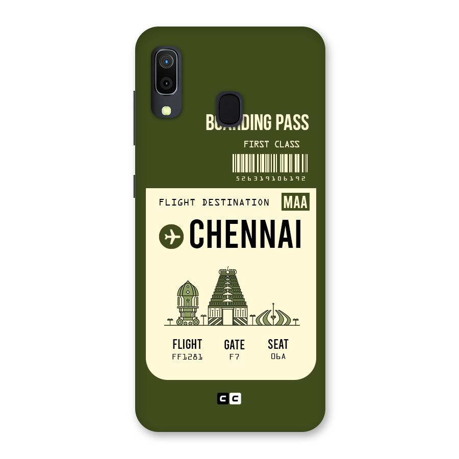 Chennai Boarding Pass Back Case for Galaxy A30