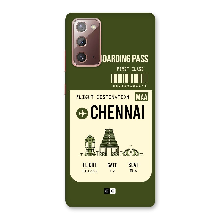 Chennai Boarding Pass Back Case for Galaxy Note 20