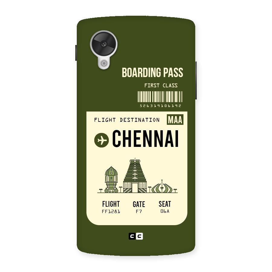 Chennai Boarding Pass Back Case for Google Nexsus 5