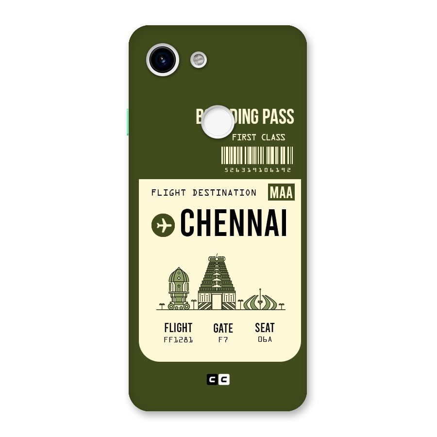 Chennai Boarding Pass Back Case for Google Pixel 3