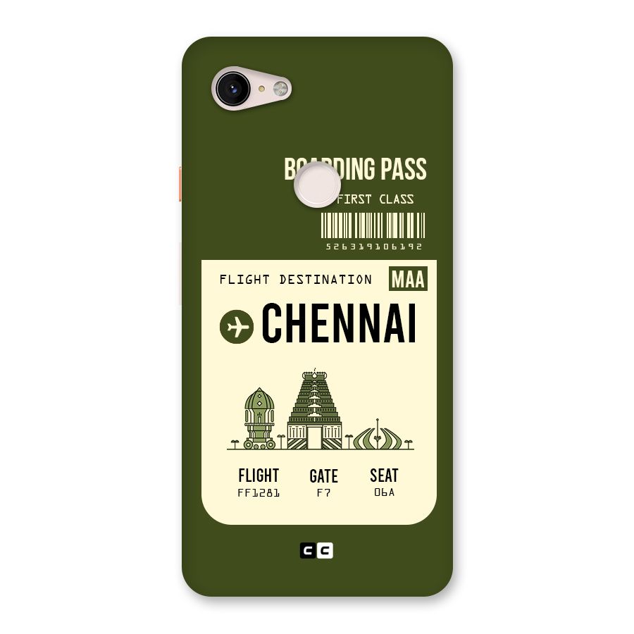 Chennai Boarding Pass Back Case for Google Pixel 3 XL