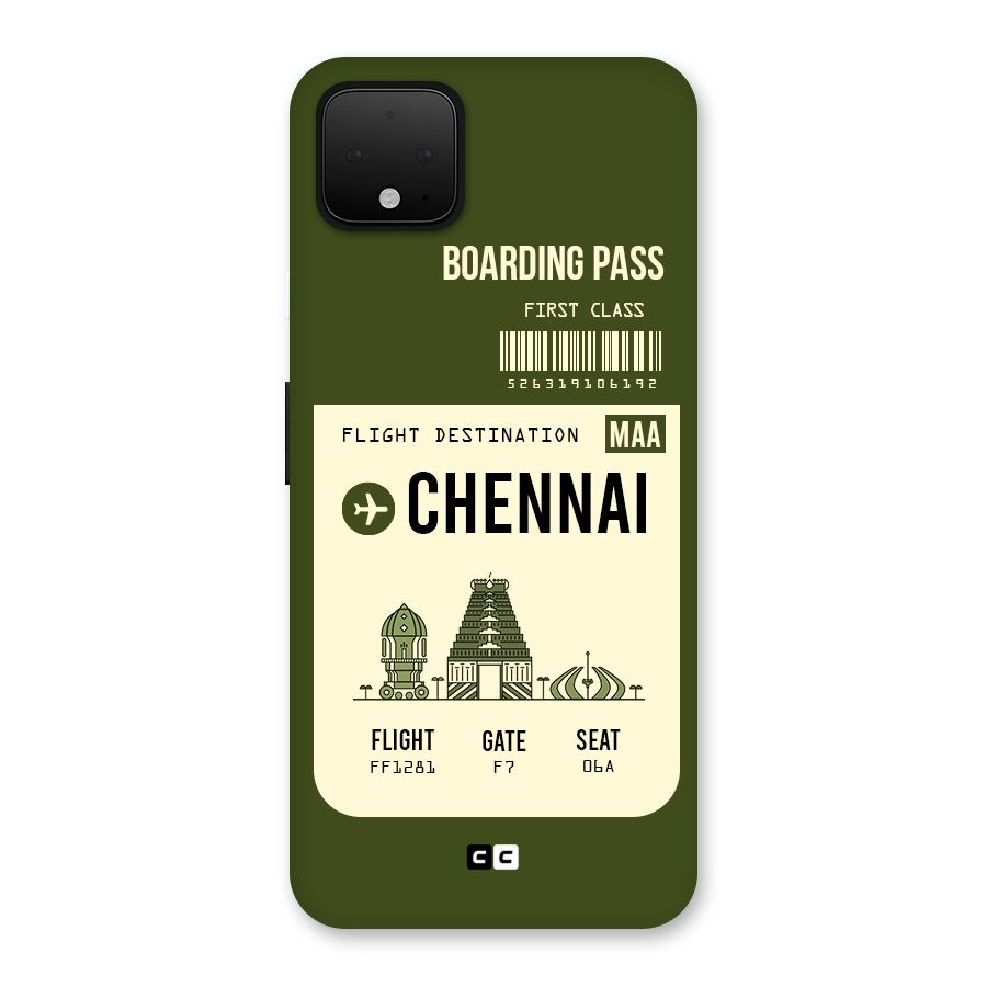 Chennai Boarding Pass Back Case for Google Pixel 4 XL
