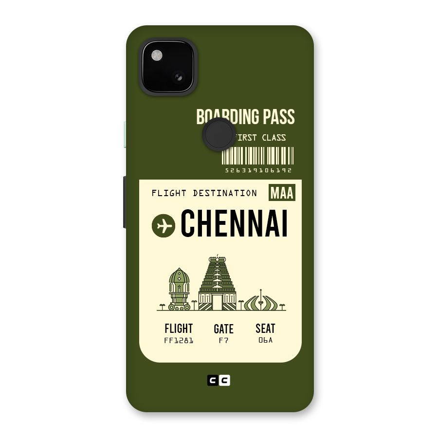Chennai Boarding Pass Back Case for Google Pixel 4a