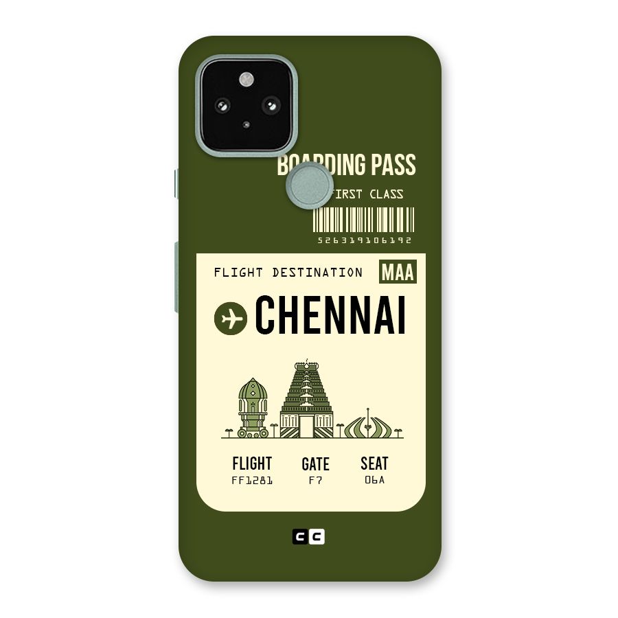 Chennai Boarding Pass Back Case for Google Pixel 5