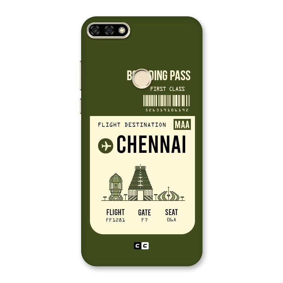 Chennai Boarding Pass Back Case for Honor 7A