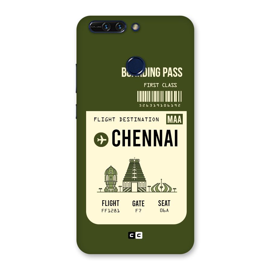 Chennai Boarding Pass Back Case for Honor 8 Pro