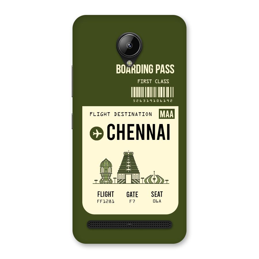 Chennai Boarding Pass Back Case for Lenovo C2