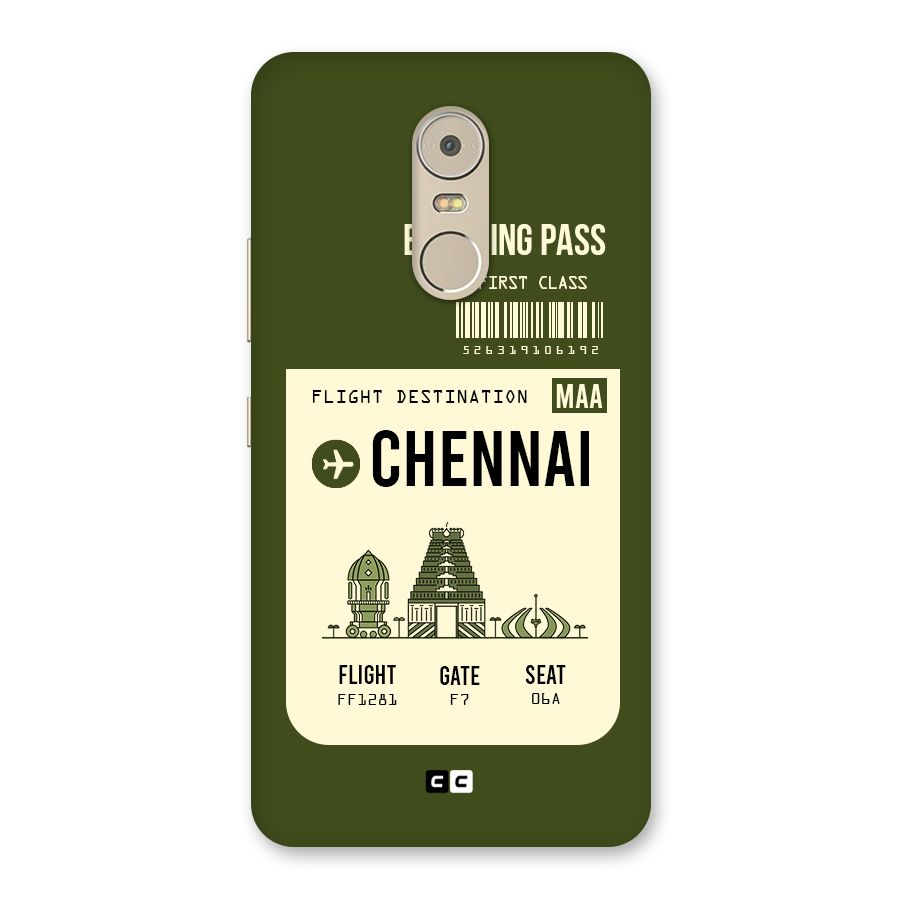 Chennai Boarding Pass Back Case for Lenovo K6 Note