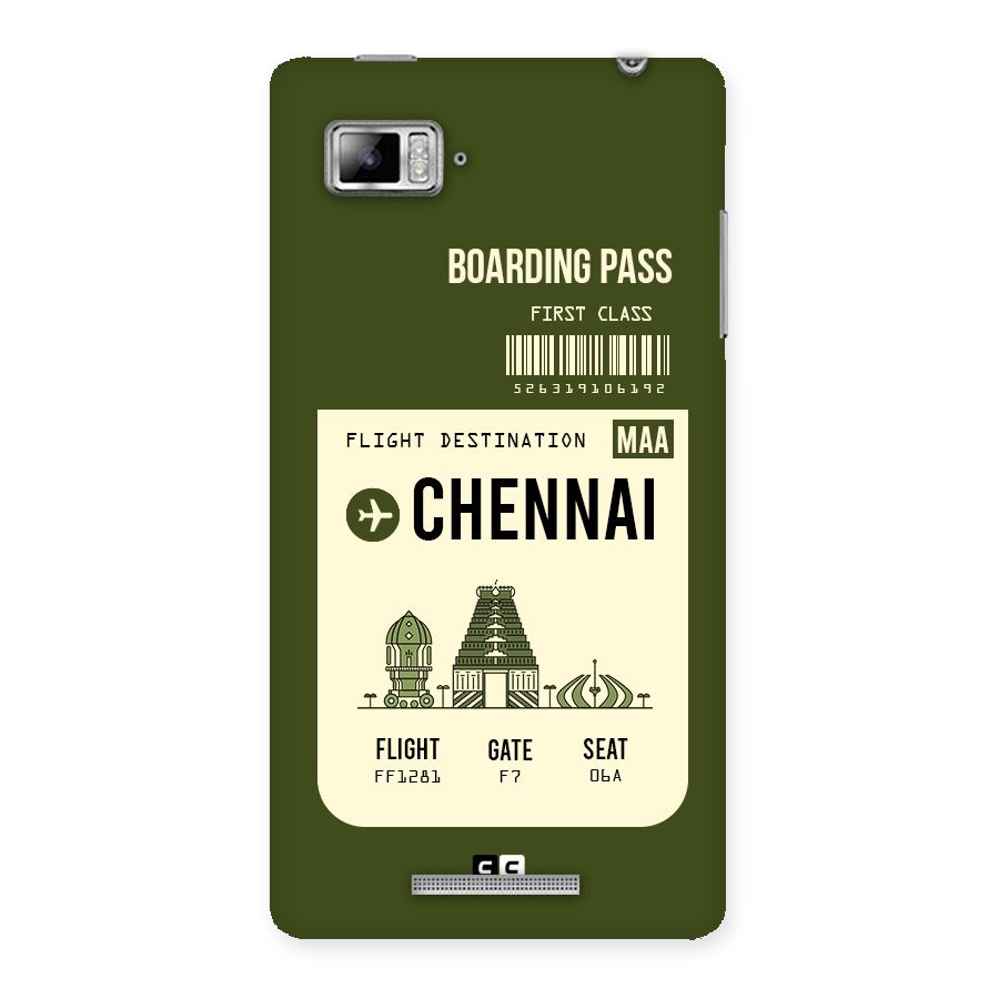 Chennai Boarding Pass Back Case for Lenovo Vibe Z K910