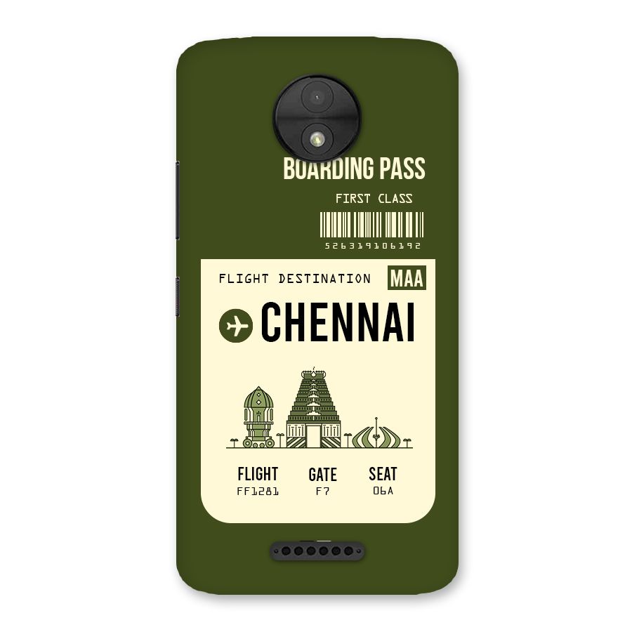 Chennai Boarding Pass Back Case for Moto C
